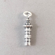 Load image into Gallery viewer, HARBOUR TOWN LIGHTHOUSE .925 Sterling Silver Charm Pendant Hilton Head Island Marina South Carolina TU29