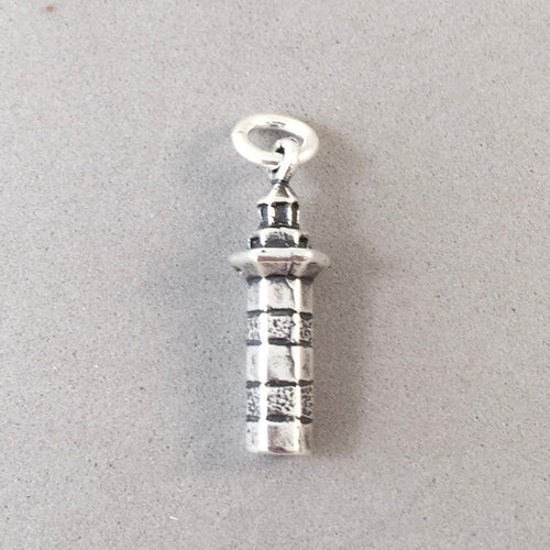 HARBOUR TOWN LIGHTHOUSE .925 Sterling Silver Charm Pendant Hilton Head Island Marina South Carolina TU29