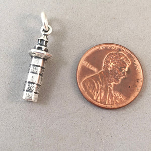 HARBOUR TOWN LIGHTHOUSE .925 Sterling Silver Charm Pendant Hilton Head Island Marina South Carolina TU29