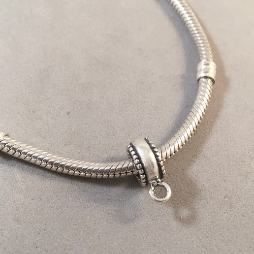 Detailed Edge CONVERTER BEAD For Charm Bracelet .925 Sterling Silver Works for Pandora, European and many Bangle style bracelets fd05