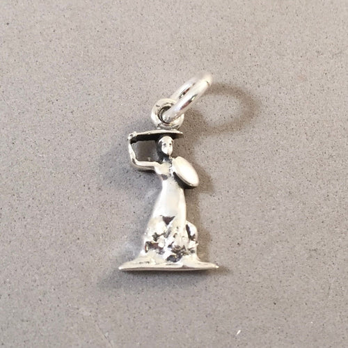 SYRENKA .925 Sterling Silver Charm Pendant Europe Warsaw Statue Old Town Market Square Souvenir te15
