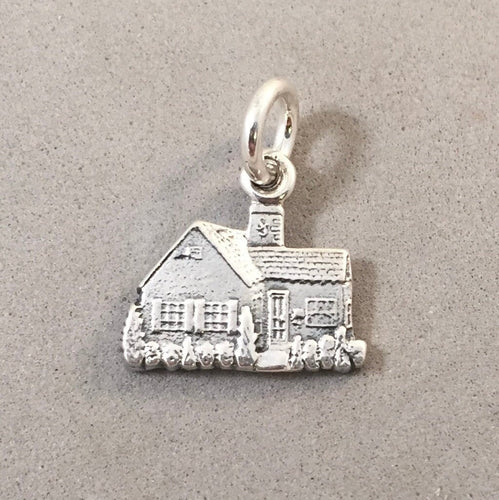 BUNGALOW HOUSE .925 Sterling Silver Charm Pendant Home Sweet Home Cottage Country Realtor Real Estate Craftsman hm15