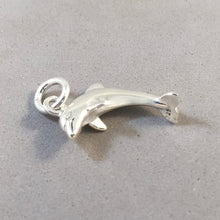 Load image into Gallery viewer, DOLPHIN JUMPING .925 Sterling Silver 3-D Charm Pendant Nautical Sea Life Ocean Porpoise nt27