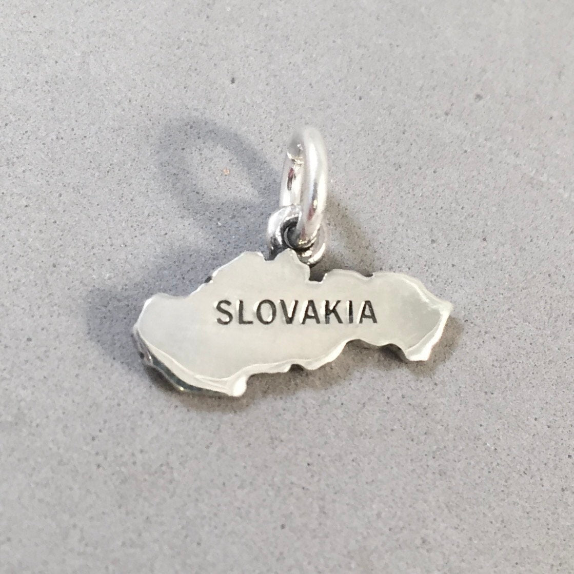 SLOVAKIA MAP .925 Sterling Silver Charm Pendant Country Europe Slovak –  Haylee's Silver