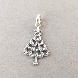 CHRISTMAS TREE .925 Sterling Silver Charm Pendant X-mas Holiday HL16