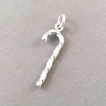 Load image into Gallery viewer, CANDY CANE .925 Sterling Silver 3-D Charm Pendant Christmas X-mas Holiday hl08