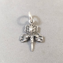 Load image into Gallery viewer, IRIS .925 Sterling Silver 3-D Charm Pendant Bloom Flower Garden Spring Bulb Nature ga12