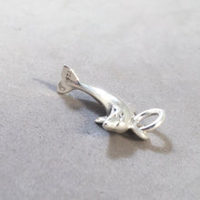 Load image into Gallery viewer, DOLPHIN JUMPING .925 Sterling Silver 3-D Charm Pendant Nautical Sea Life Ocean Porpoise nt27