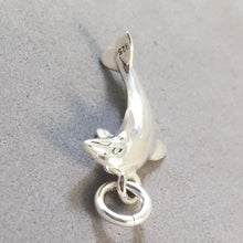 Load image into Gallery viewer, DOLPHIN JUMPING .925 Sterling Silver 3-D Charm Pendant Nautical Sea Life Ocean Porpoise nt27