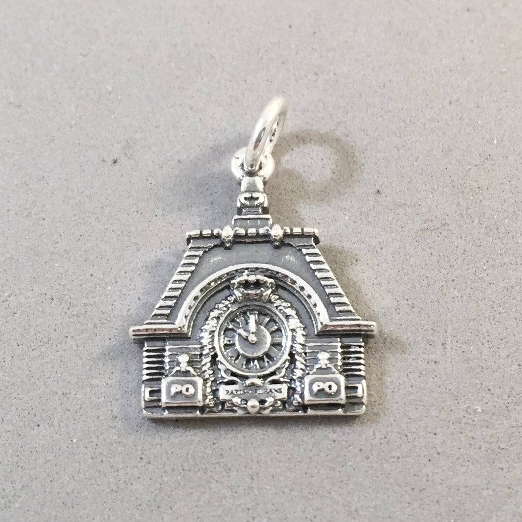 MUSEE D'ORSAY .925 Sterling Silver Charm Pendant Museum Paris France Europe Landmark Monument Clock Travel Souvenir tf38