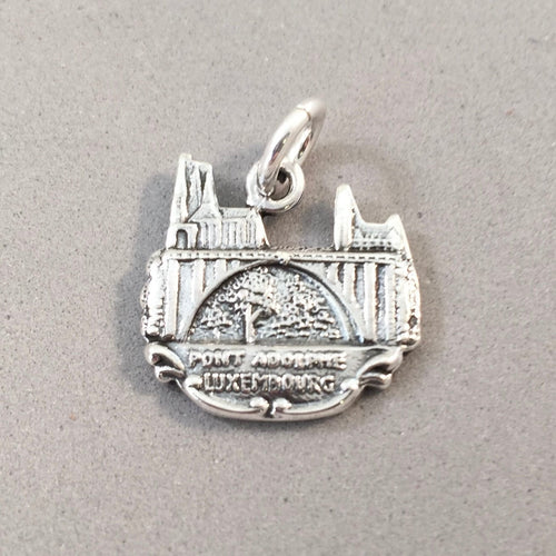 PONT ADOLPHE LUXEMBOURG .925 Sterling Silver Charm Pendant Bridge Souvenir Europe te18