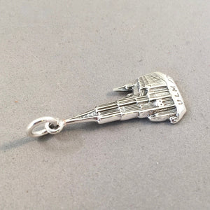 ULM MUNSTER CHURCH .925 Sterling Silver Charm Pendant Double Sided Europe Germany Lutheran tg28