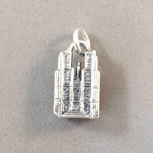 BRUSSELS CATHEDRAL .925 Sterling Silver Charm Pendant Belgium St. Michael & St. Gudula Souvenir Europe td18