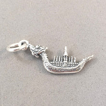 Load image into Gallery viewer, THAI ROYAL BARGE .925 Sterling Silver 3-D Charm Pendant Suphannahong Swan Boat Temple Souvenir ta42