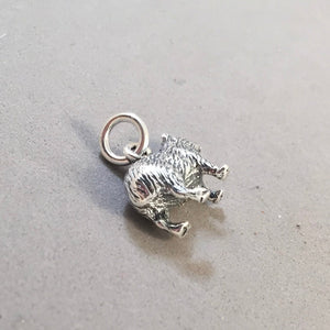 CAPYBARA .925 Sterling Silver 3-D Charm Pendant Peru Argentina Central South America Giant Rodent Guinea Pig an12