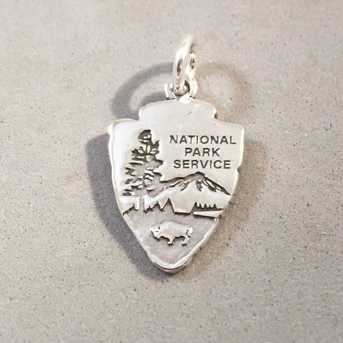 NATIONAL PARK ARROWHEAD .925 Sterling Silver Charm Pendant Service Logo Emblem Sign na01