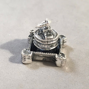 CASTEL SANT'ANGELO .925 Sterling Silver 3-D Charm Pendant Rome Italy Fortress Tomb Museum Souvenir ti54