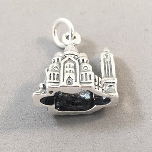 SACRE COEUR de MONTMARTRE 3-D .925 Sterling Silver Charm Pendant Basilica Church France Europe Travel tf45