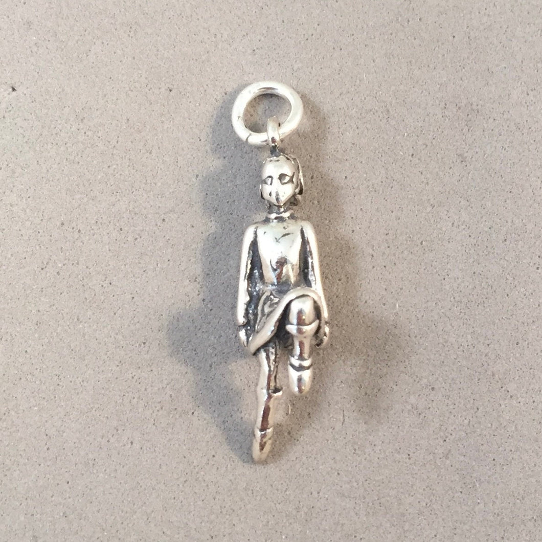 IRISH STEP DANCER .925 Sterling Silver 3-D Charm Pendant Celtic Ireland TB68