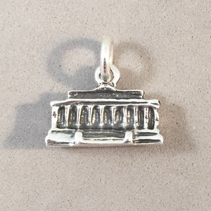 LINCOLN MEMORIAL Building .925 Sterling Silver Charm Pendant Landmark Washington dc Travel National Mall PM64