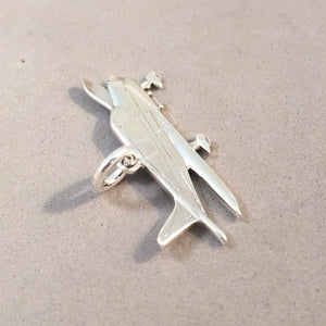 PRIVATE PLANE .925 Sterling Silver 3-D Charm Pendant Personal Charter Jet Airlane VH03