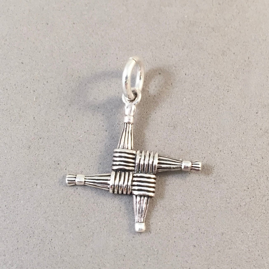 ST. BRIGID'S CROSS .925 Sterling Silver Charm Pendant Ireland TB53