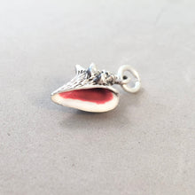 Load image into Gallery viewer, CONCH SHELL Enamel .925 Sterling Silver 3-D Charm Pendant The Bahamas Key West Florida Sea Beach Ocean NT60