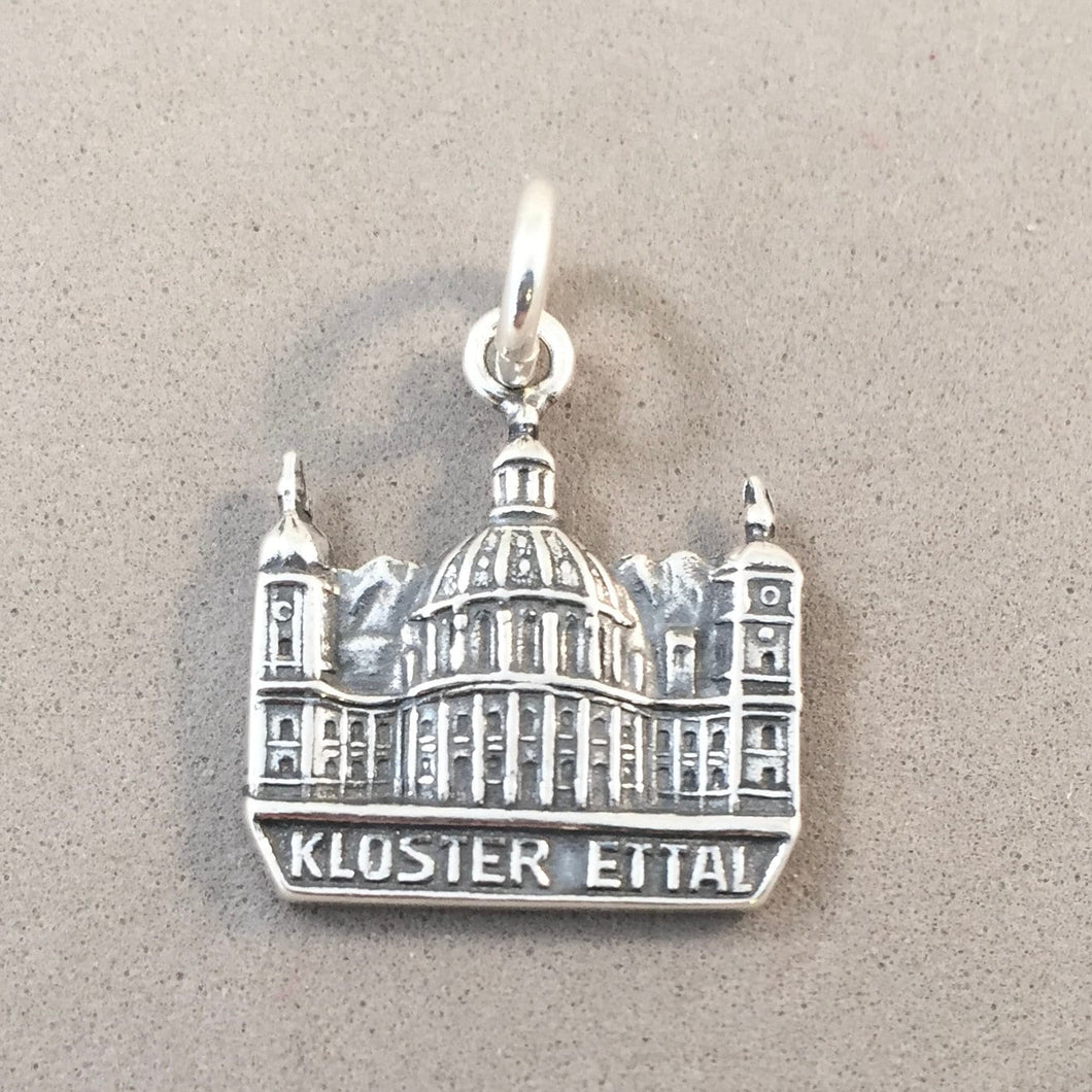 KLOSTER ETTAL .925 Sterling Silver Charm Pendant Europe Bavaria Germany Abbey Church Monastery TG35