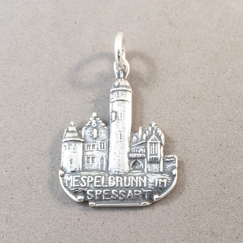 MESPELBRUNN CASTLE .925 Sterling Silver Charm Pendant Spessart Europe Bavaria Germany TG38