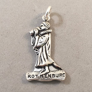 ROTHENBURG MONK .925 Sterling Silver 3-D Charm Pendant Europe Germany Bavaria Beer Brauhaus  Romantic Road Souvenir TG41