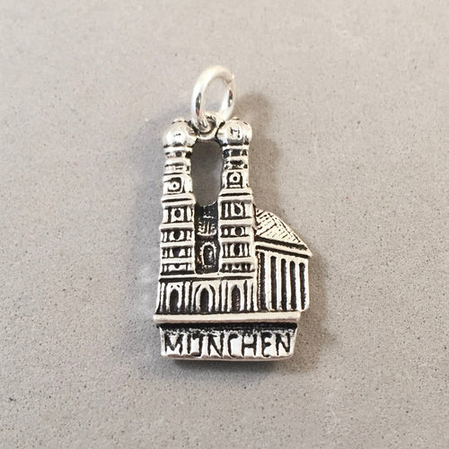 MUNCHEN FRAUENKIRCHE .925 Sterling Silver 3-D Charm Pendant Europe Germany Cathedral of our Lady Church Munich TG26