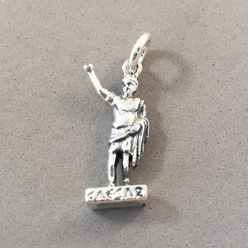JULIUS CEASER .925 Sterling Silver 3-D Charm Pendant Europe Rome Italy Statue Souvenir TI58