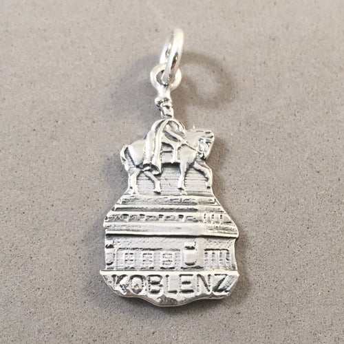 KOBLENZ Kaiser Wilhelm Statue .925 Sterling Silver 3-D Charm Pendant Europe Germany TG34