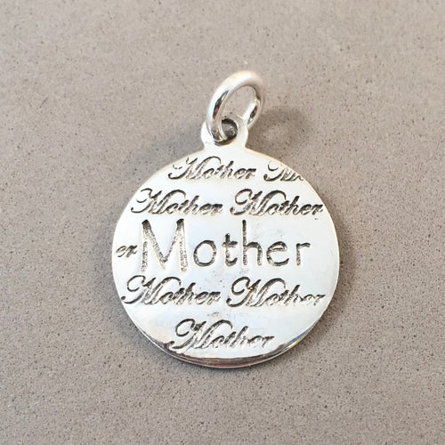 MOTHER .925 Sterling Silver Charm Pendant Daughter Friends Inspirational Sayings Words MY14