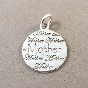 MOTHER .925 Sterling Silver Charm Pendant Daughter Friends Inspirational Sayings Words MY14