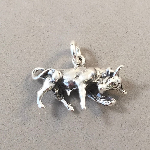 BULL .925 Sterling Silver 3-D Charm Pendant Rodeo Spain AN79