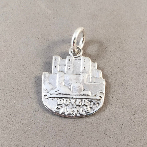 DOVER CASTLE .925 Sterling Silver Charm Pendant Europe Kent White Cliffs England Great Britain Travel TB55