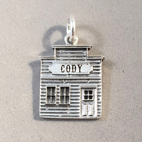CODY Frontier Town .925 Sterling Silver Charm Pendant Wyoming Old West Storefront Ghost Town New TW48-CD