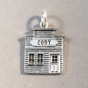 CODY Frontier Town .925 Sterling Silver Charm Pendant Wyoming Old West Storefront Ghost Town New TW48-CD