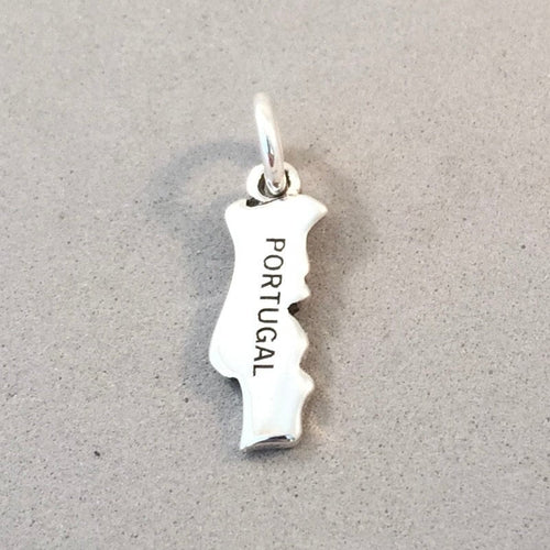 PORTUGAL MAP .925 Sterling Silver Charm Pendant Europe Lisbon Country Souvenir New CT18-PG
