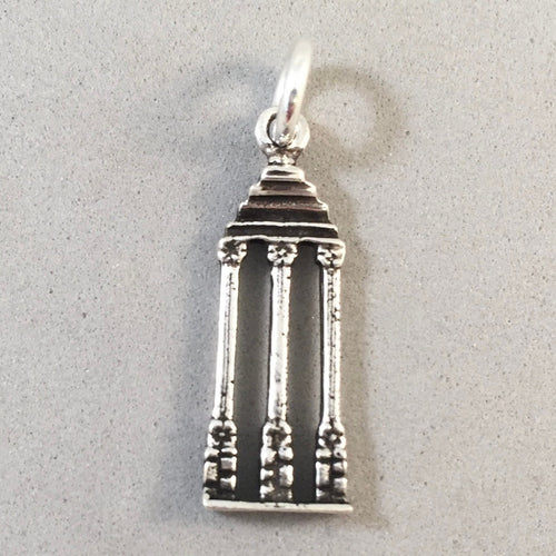 TEMPLE of CASTOR & POLLUX .925 Sterling Silver 3-D Charm Pendant Rome Italy Ruins Forum Columns Rome Greece TI65