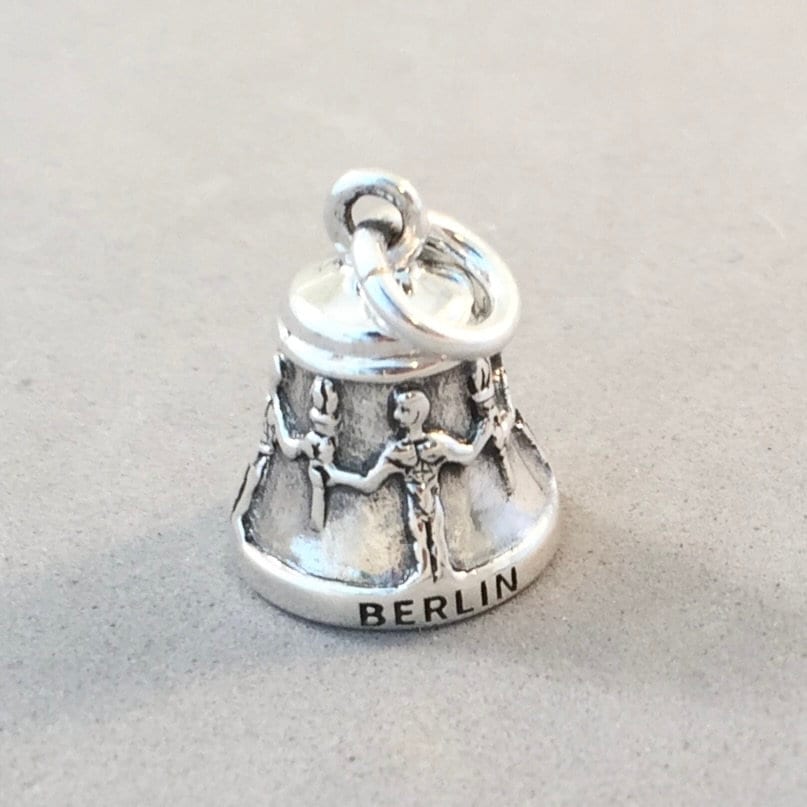 BERLIN FREEDOM BELL 3-D .925 Sterling Silver Charm Pendant Europe Germany Souvenir TG44