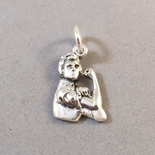 ROSIE The Riveter .925 Sterling Silver Charm Pendant WW II Home Front National Historic Park Souvenir PM10