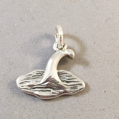 LOCH NESS MONSTER .925 3-D Sterling Silver Charm Pendant  Scotland Highlands Nessie TB44