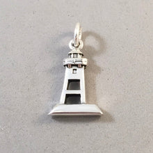 Load image into Gallery viewer, GRAND MARAIS LIGHTHOUSE .925 Sterling Silver Charm Pendant Artist Point Lake Superior Minnesota Sign TU54