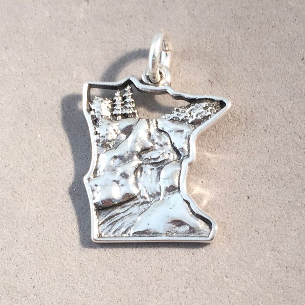 CASCADE RIVER .925 Sterling Silver Charm Pendant Lake Superior 