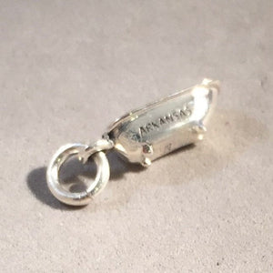 HOT SPRINGS Clawfoot Tub Tiny .925 Sterling Silver Charm Pendant Arkansas Souvenir PM61