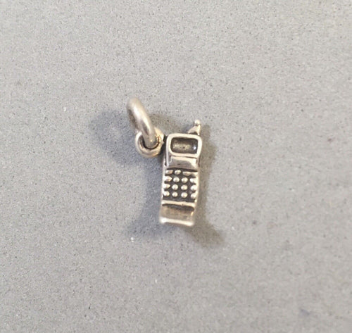 Sale!!! FLIP PHONE Tiny .925 Sterling Silver 3-D Charm Cell Phone SL21E