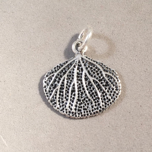 FAN CORAL .925 Sterling Silver 3-D Charm Pendant Snorkel Scuba Dive Diving Beach Sea Ocean Great Barrier Australia Hawaii NT59