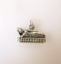 Load image into Gallery viewer, RECLINING BUDDHA .925 Sterling Silver 3-D Charm Pendant Wat Pho Temple Bangkok Thailand fa04